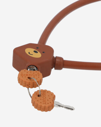 Замок велосипедный с ключами детский Cyclotech CLK-2, Коричневый