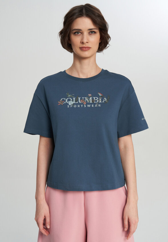 Футболка женская Columbia Rolling Bend Graphic Relaxed Crop SS, Зеленый