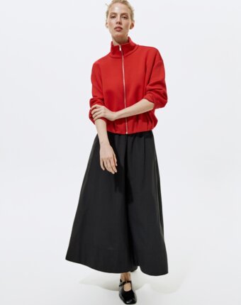 Широкая юбка миди из лиоцелла и хлопка женщинам