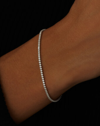 Теннисный серебряный браслет с фианитами MIE женщинам