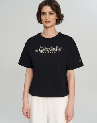 Футболка женская Columbia Rolling Bend Graphic Relaxed Crop SS, Черный женщинам