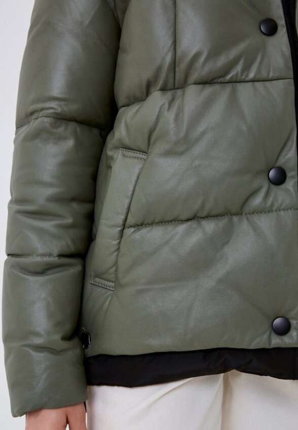 Куртка кожаная утепленная Снежная Королева