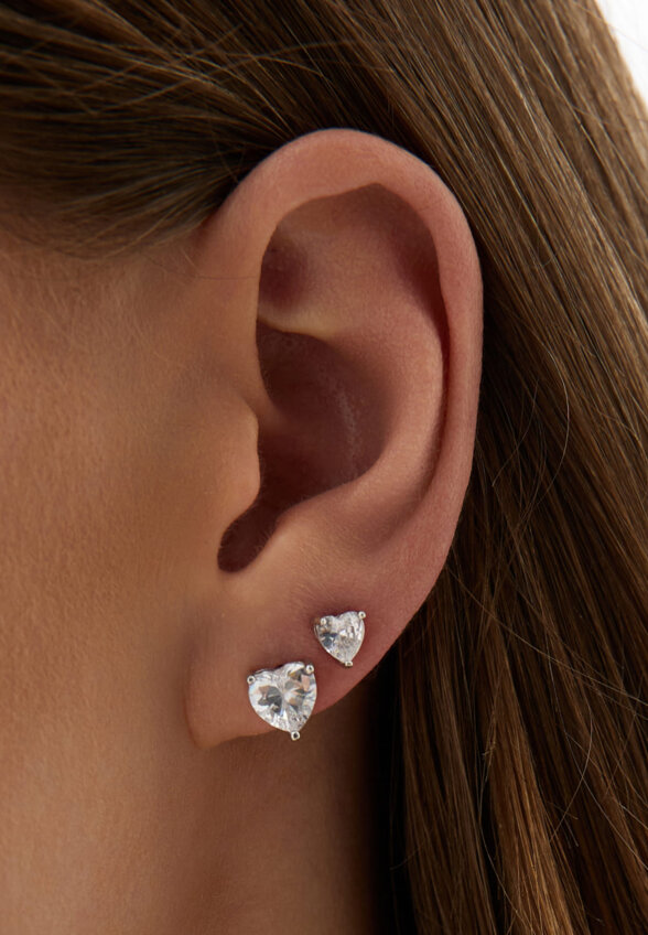 Серебряные серьги-гвоздики Софи с фианитами 5 мм MIE