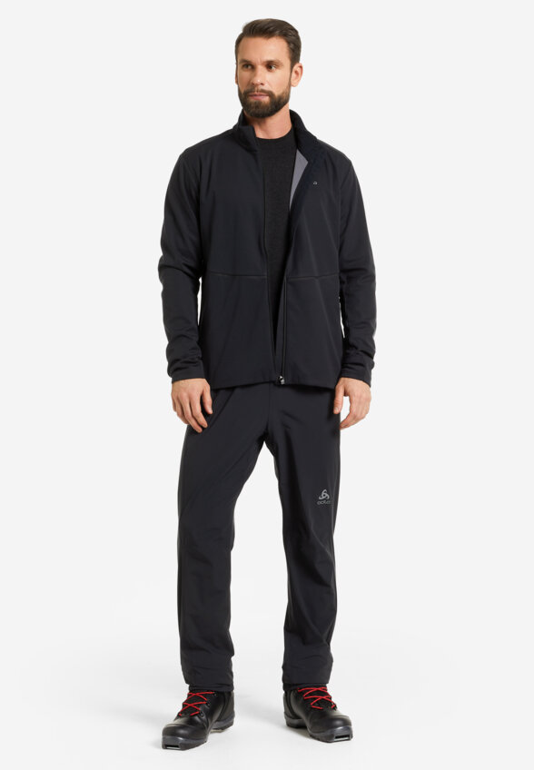 Брюки для беговых лыж мужские Odlo Windbreaker, Черный