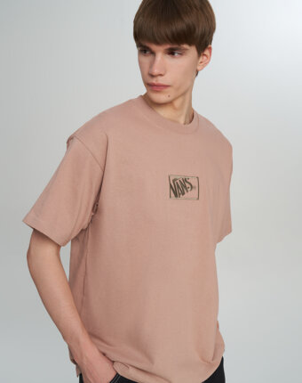 Футболка мужская Vans Blocked Box Loose SS, Бежевый женщинам