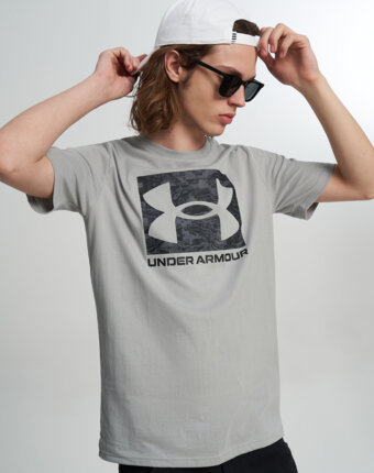 Футболка мужская Under Armour Camo Boxed Logo, Серый женщинам