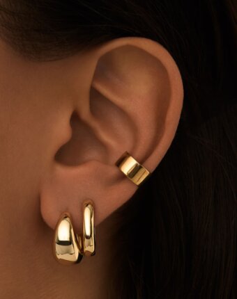 Серебряные серьги в форме капли в покрытии желтое золото MIE женщинам