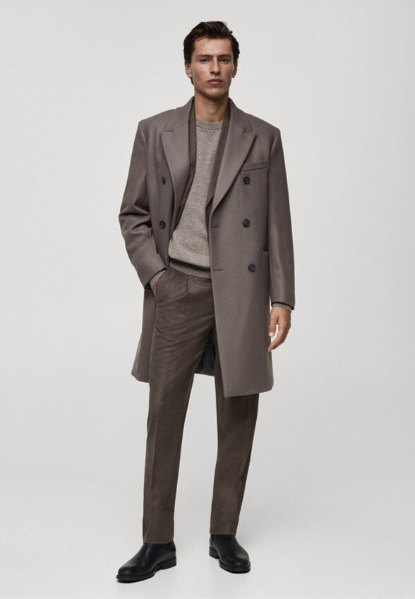 Пальто двубортное Mango Man