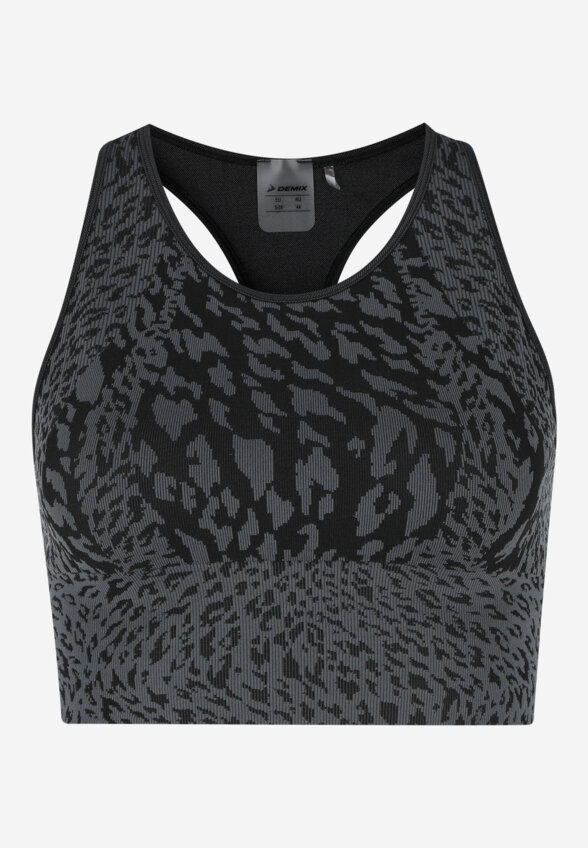 Топ бра спортивный Demix HighFlow Yoga Seamless Longline, Черный