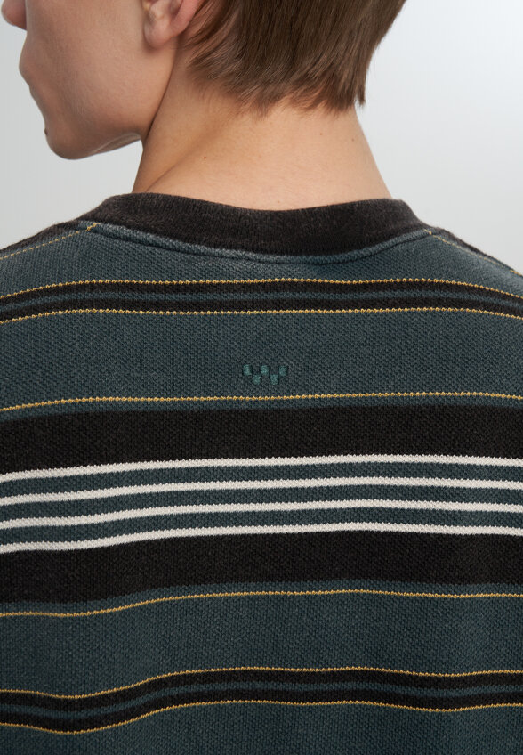 Футболка мужская Vans LX Pique Stripe SS, Зеленый