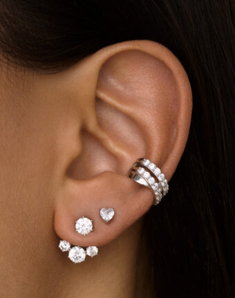 Серебряные серьги-джекеты с фианитами MIESTILO  MIE женщинам