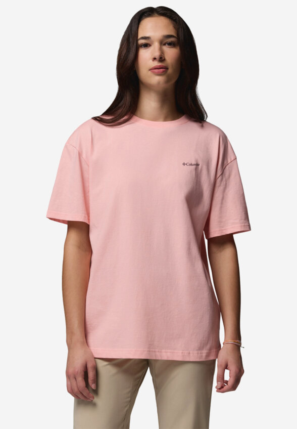 Футболка женская оверсайз Columbia Rolling Bend Graphic Oversized Tee, Розовый