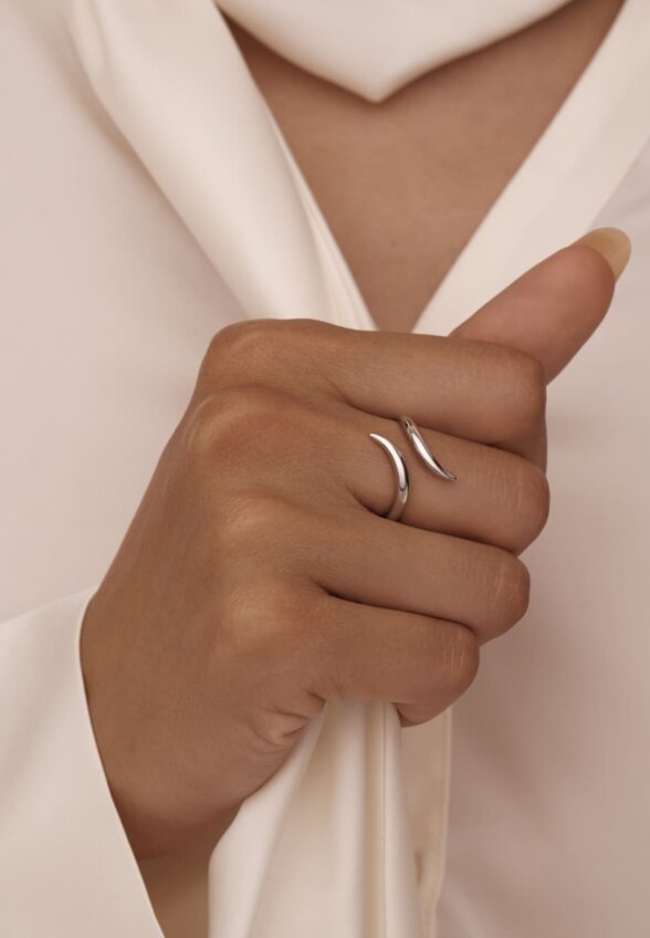 Серебряное кольцо в виде спирали MIESTILO MIE