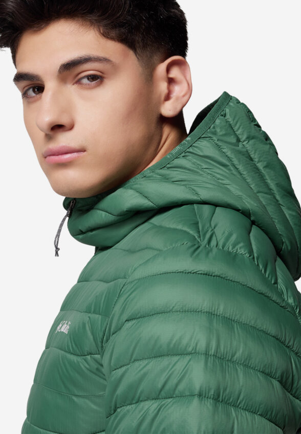 Ультралегкий пуховик мужской Columbia Powder Pass Hooded Jacket, Зеленый