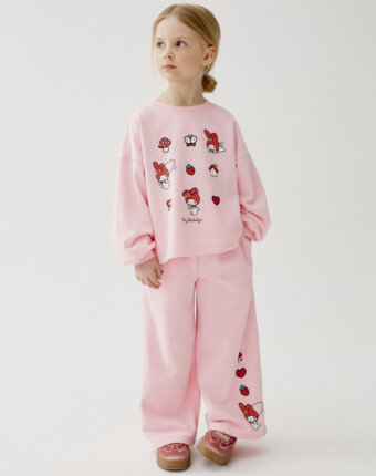 Свитшот оверсайз с принтом Hello Kitty My Melody для девочек детям