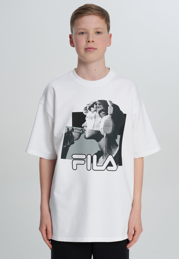 Футболка для мальчиков оверсайз FILA, Белый