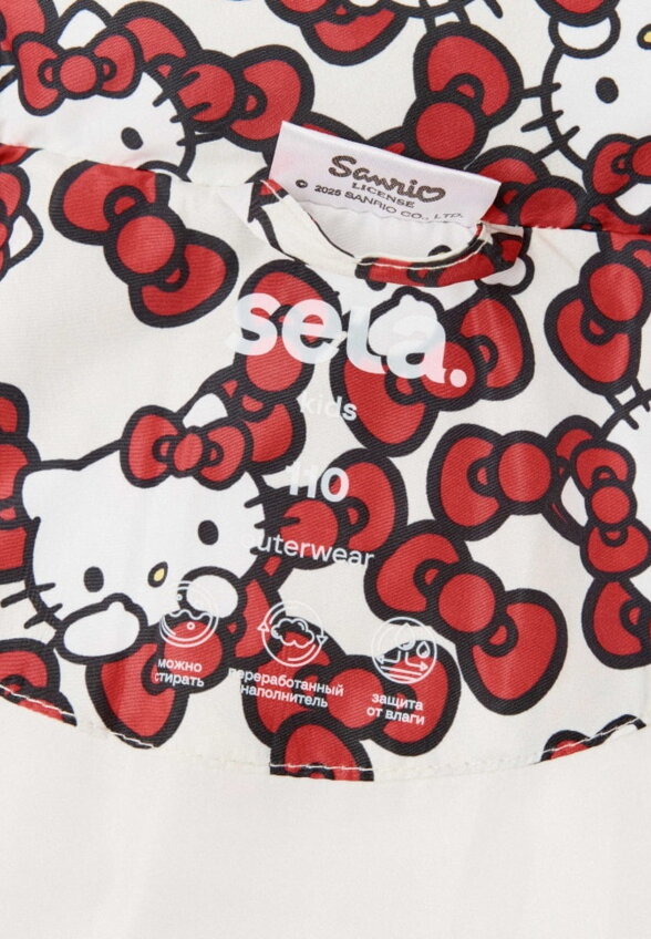 Демисезонная куртка с принтом Hello Kitty для девочек