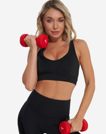 Топ бра спортивный Demix ActiveMove Dance Mesh Bra, Черный женщинам