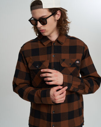 Рубашка мужская DICKIES Sacramento, Коричневый женщинам