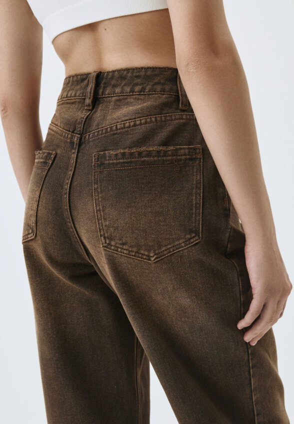 Винтажные джинсы Wide Leg со складками