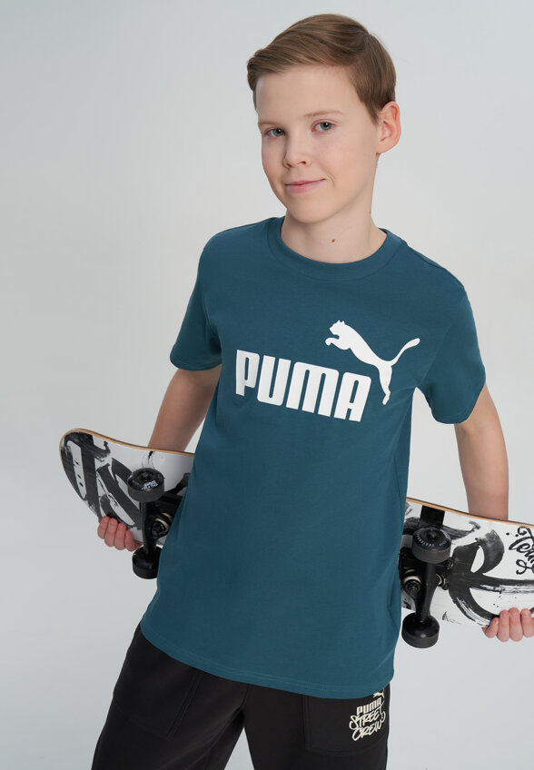 Футболка для мальчиков PUMA Ess No. 1 Logo, Зеленый