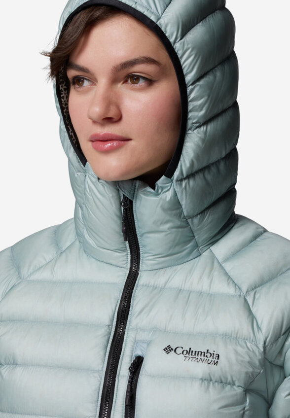 Пуховик женский Columbia Arctic Crest Down Hooded Jacket, Голубой