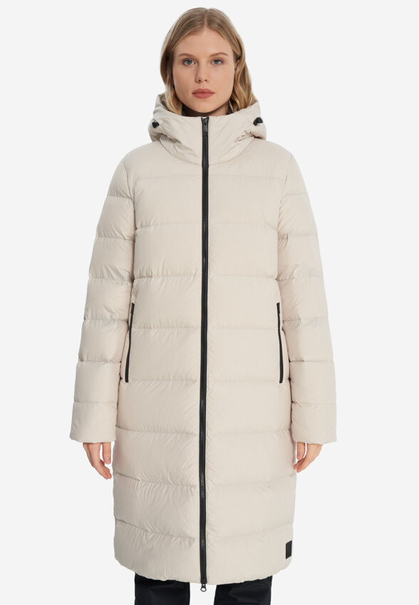 Пальто пуховое женское Jack Wolfskin Frozen Palace, Бежевый
