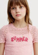 Укороченная футболка из кружева для девочек1  - превью