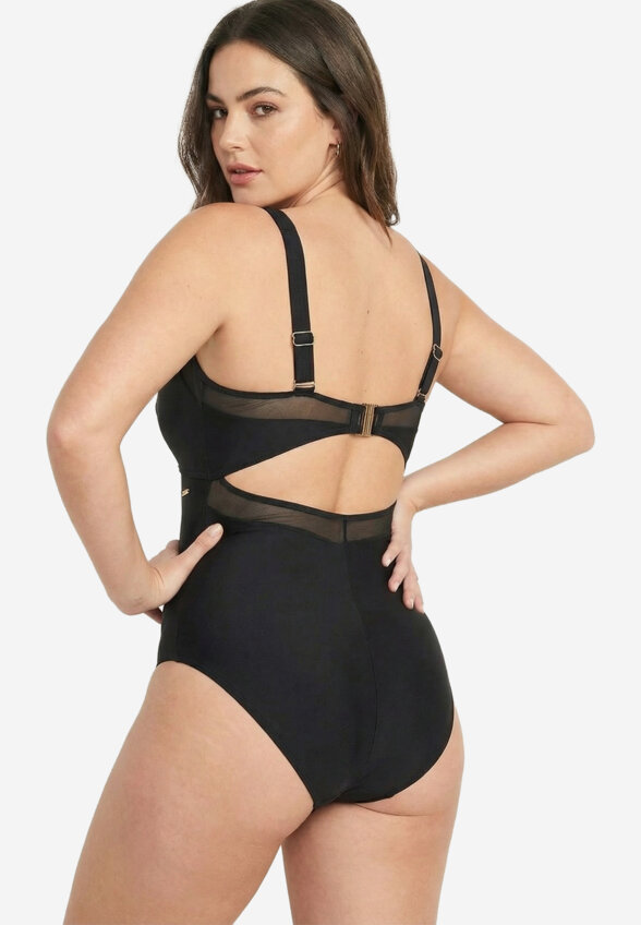 Купальник слитный женский Speedo Mesh Detail, Черный