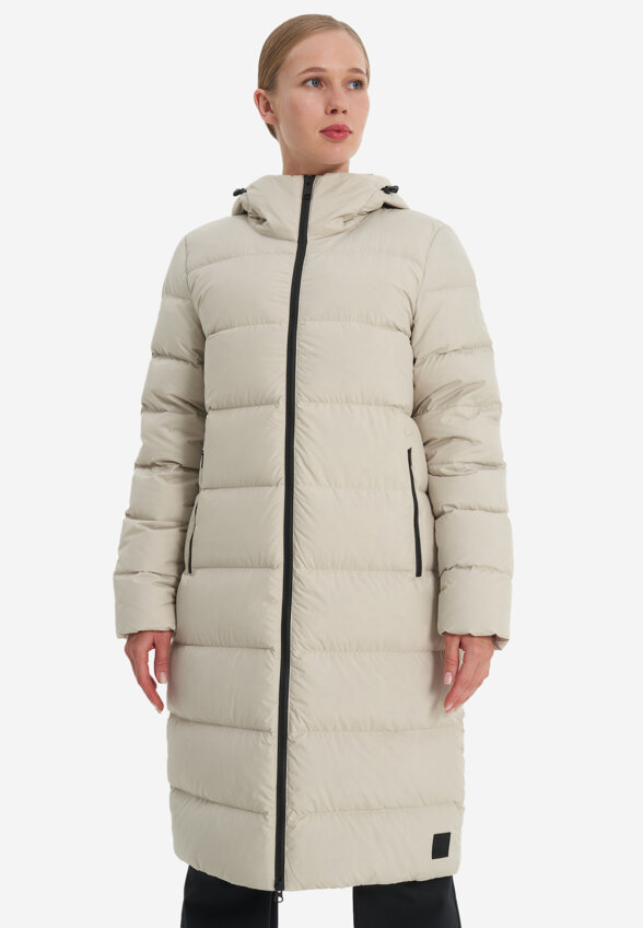 Пальто пуховое женское Jack Wolfskin Frozen Palace, Бежевый
