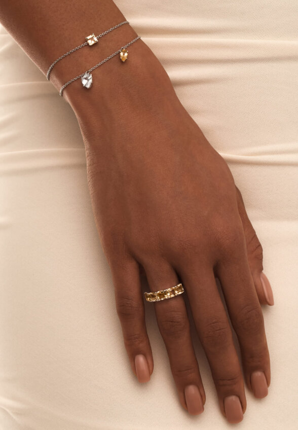 Серебряный браслет ЭЙФОРИЯ с цитрином и фианитом MIE