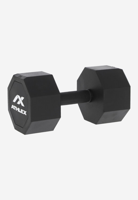 Гантель гексагональная обрезиненная Athlex, 20 кг, Черный
