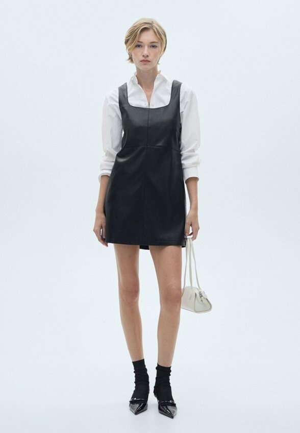 Платье кожаное Mango