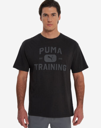 Футболка мужская PUMA Graphics Train Logo Relaxed, Черный женщинам