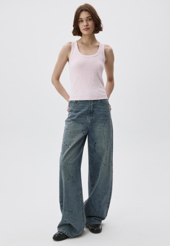 Джинсы WIDE LEG с декоративными брызгами