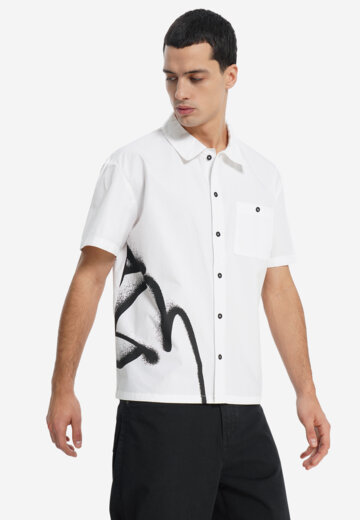 Рубашка с коротким рукавом мужская оверсайз Termit, Белый