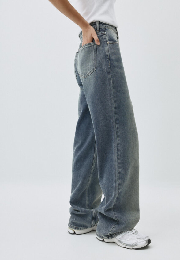 Утепленные джинсы Wide Leg