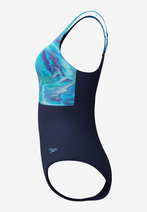Купальник слитный женский Speedo Print Contour Eclipse, Черный