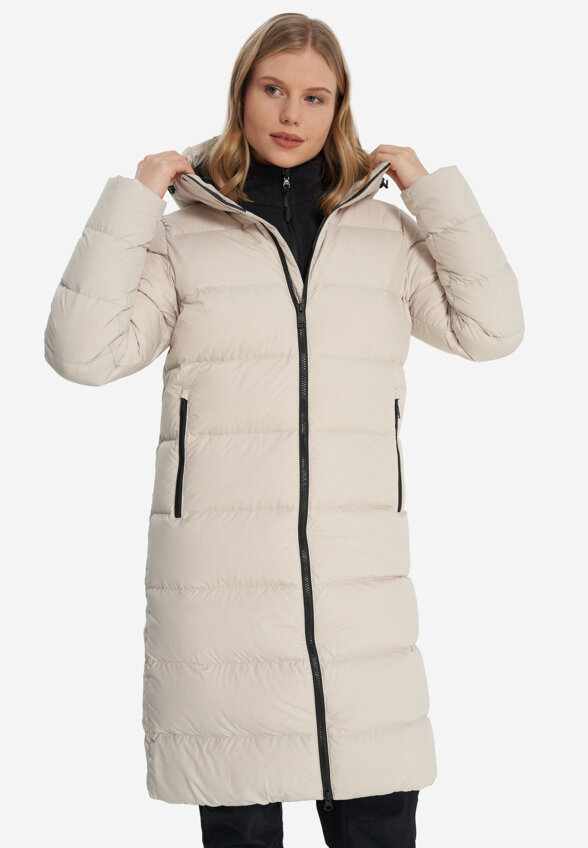 Пальто пуховое женское Jack Wolfskin Frozen Palace, Бежевый