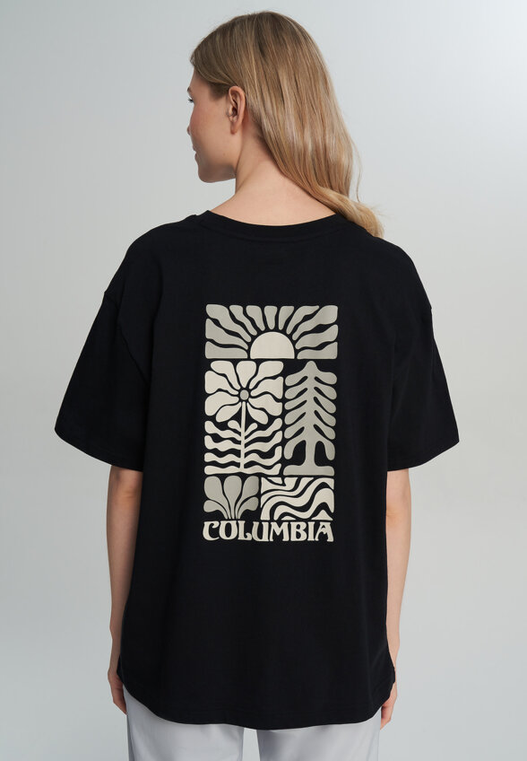 Футболка женская оверсайз Columbia Rolling Bend Graphic Oversized Tee, Черный