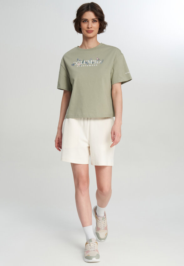 Футболка женская Columbia Rolling Bend Graphic Relaxed Crop SS, Зеленый