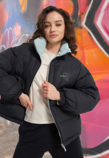 Пуховик женский двусторонний оверсайз Termit, Черный