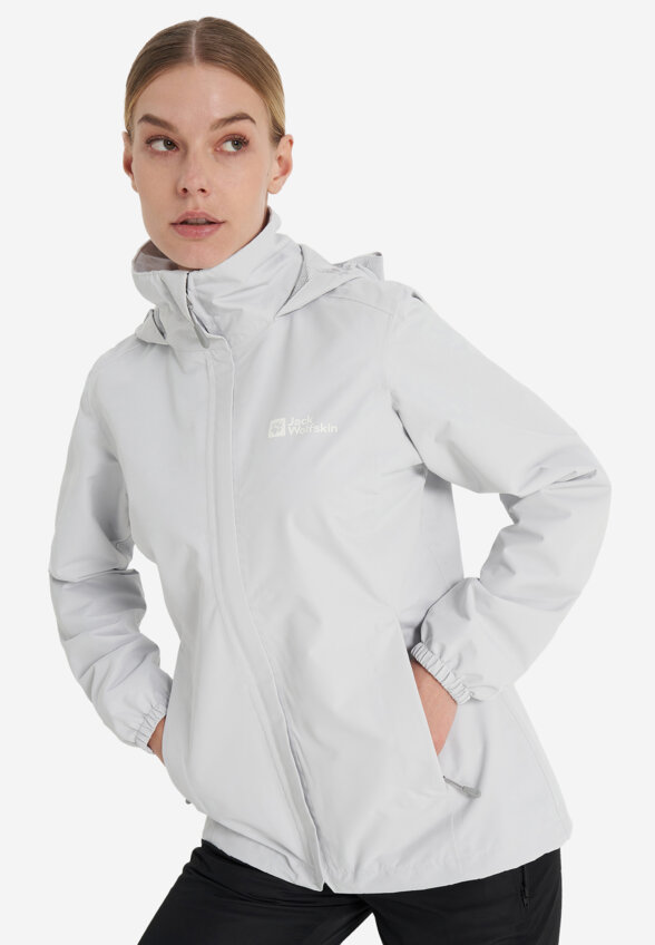 Куртка мембранная женская Jack Wolfskin Stormy Point, Серый
