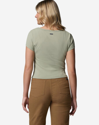 Футболка женская Columbia Pinetown Canyon Rib SS Tee, Зеленый женщинам