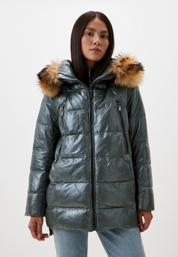 Куртка кожаная утепленная Снежная Королева