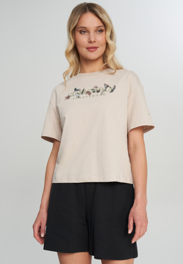 Футболка женская Columbia Rolling Bend Graphic Relaxed Crop SS, Бежевый