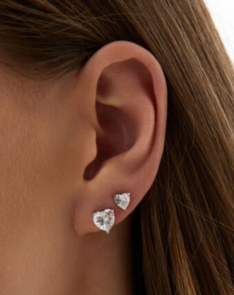 Серебряные серьги-гвоздики Софи с фианитами 5 мм MIE женщинам