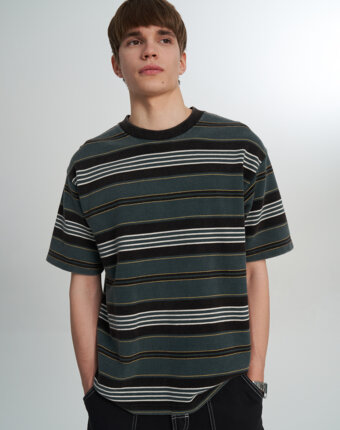 Футболка мужская Vans LX Pique Stripe SS, Зеленый женщинам