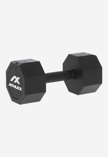 Гантель гексагональная обрезиненная Athlex, 10 кг, Черный