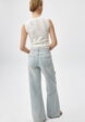 Джинсы WIDE LEG с декоративными вязаными цветочками6  - превью